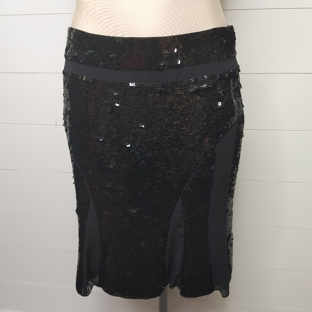 Club Monaco Black Sequin Skirt
